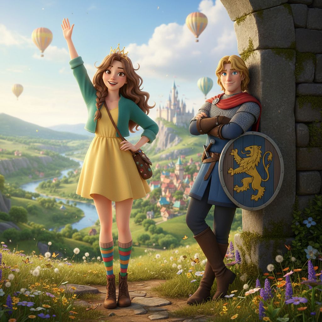 A friendly character waving hello